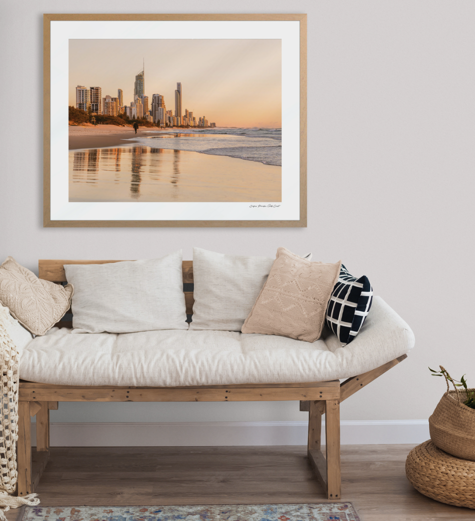 Framed Surfers Paradise sunset